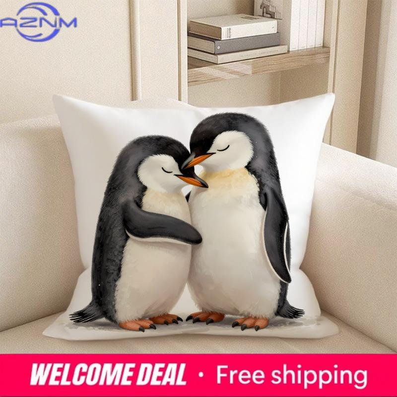 1Pc Exquisite 2D Flat-Printed Pillowcases With Various Adorable Animal Designs Sofa Cushion Cover Home Bedroom Room Decoration