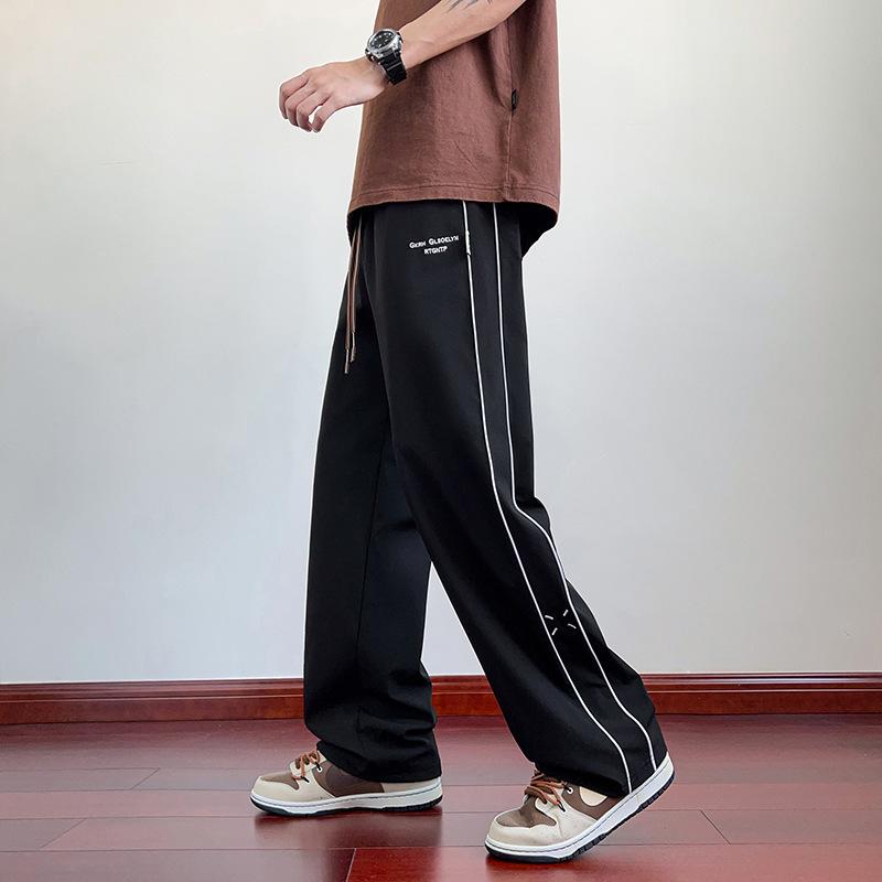 Frühling Sommer Herren Sweatpants Leicht und Dünn Eisseide Kühlende Hose Große Größe Sportbekleidung Lockerer Schnitt Gerade Trainingshose