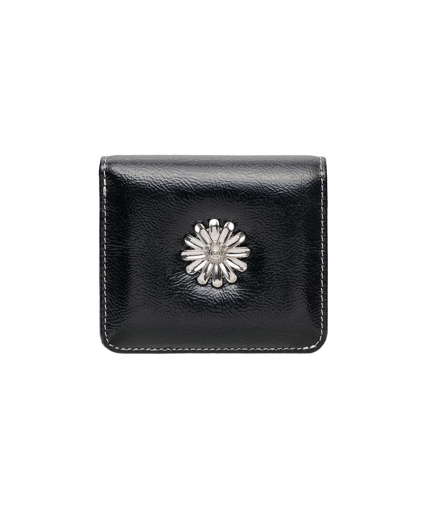 Lemasque Daisy Photo Slot Wallet Bill Card Holder Black