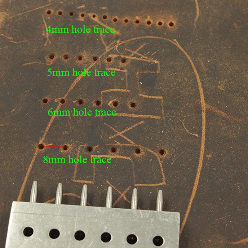 4/5/6/8mm Diy Round Hole Spacing Puncher, Manual Circular Stitching Punching Tool, Professional Leather Art Craftwork Project