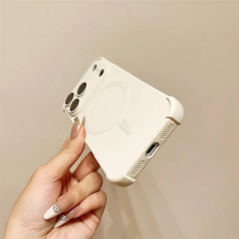 Magnetic Shockproof Silicone Bumper Phone Case For For Iphone 17 16 1 14 13 12 Pro Max Plus For Wireless Charge Cases Cover