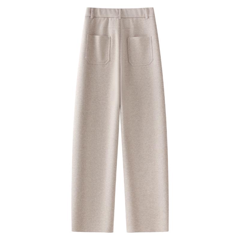 Apricot Wool Blend High-Waist Harem Pants for Women - 2024 Autumn/Winter Collection