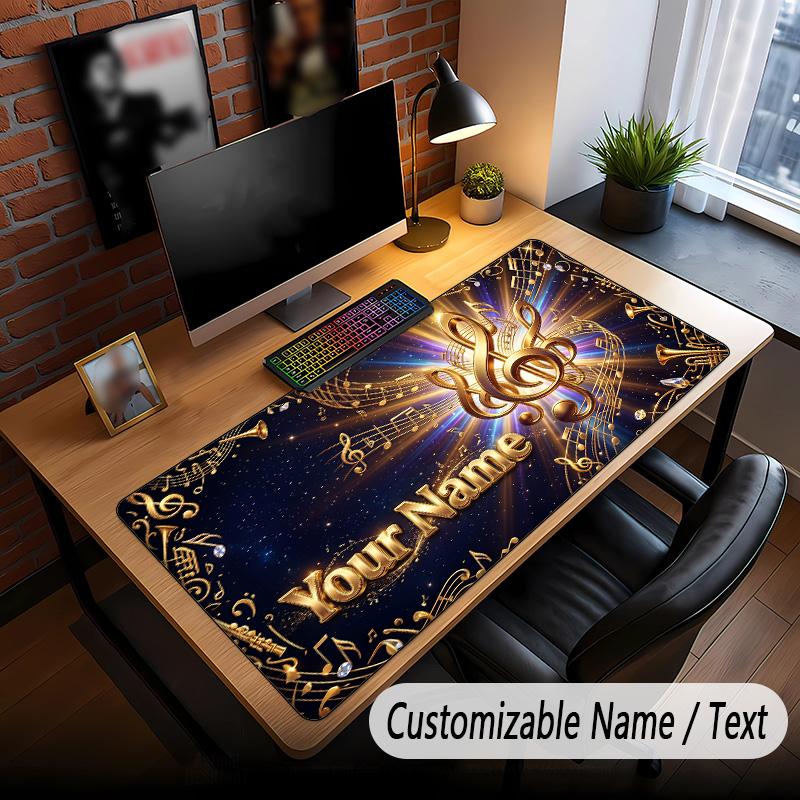 Music General Theme Custom Mouse Pad Personalized With Name Text Customized Desk Mat For Office Home Decor
