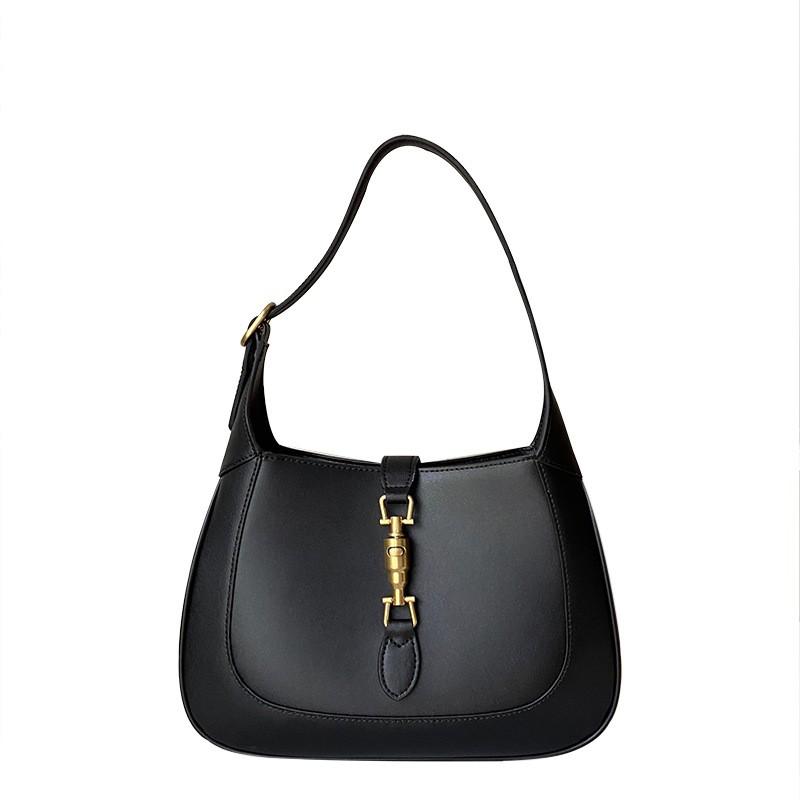2026 Trendy Underarm Bag Genuine Leather Shoulder Handbag French Lock Clasp Womens Small