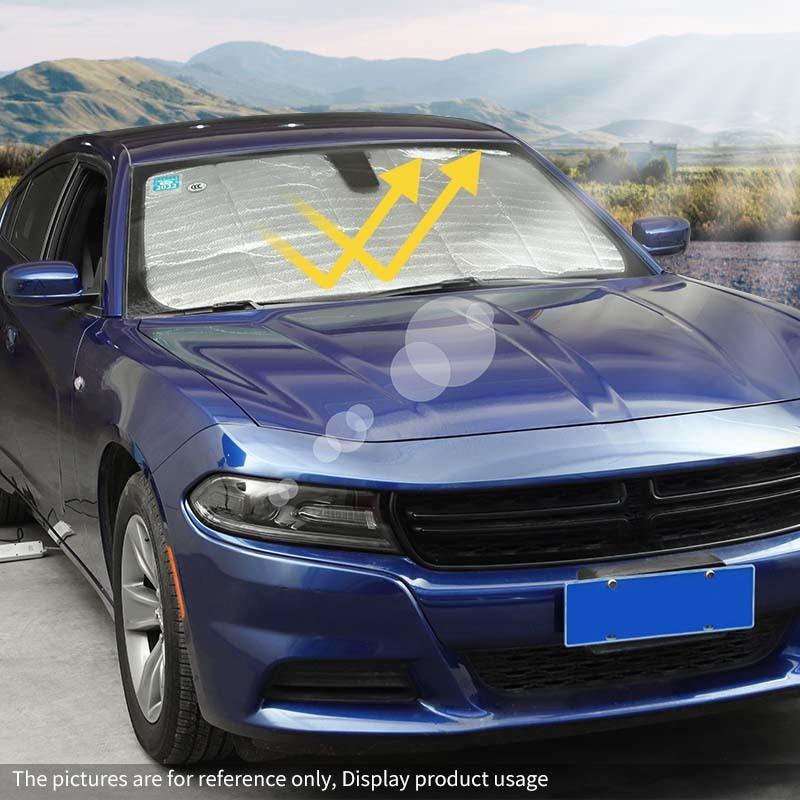 Auto Frontscheiben-Sonnenschutz Fensterblende Faltbare Sonnenblendenabdeckung Passend für Dodge Charger 2011 Aufwärts Autozubehör, 1 Stück
