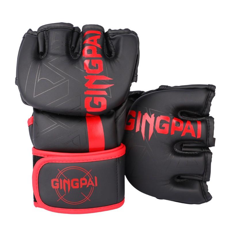 Halbfinger-Boxhandschuhe MMA Training Schlagpolster Sparring Atmungsaktiv PU Erwachsenen Unisex
