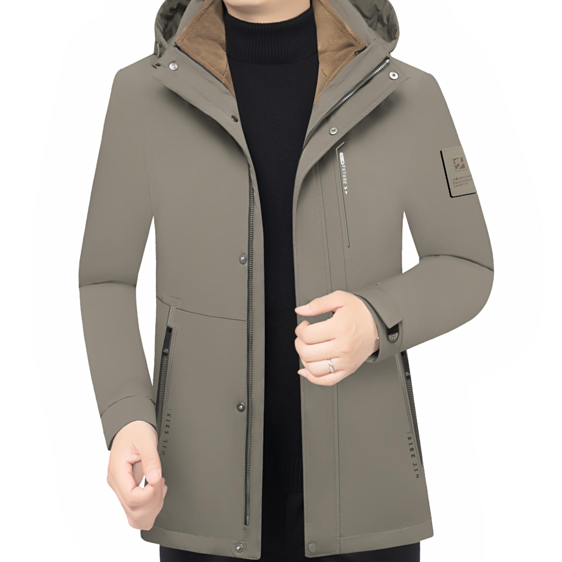 

Stylish Men s Detachable Hood Down Jacket - Winter 2025 Collection, Warm & Protective Outerwear for Mid-Aged Men M (100-120 lbs) хакі