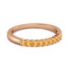 Citrine Eternity Delicate Stackable Band Ring - 925 Sterling Silver Rose Gold Vermeil