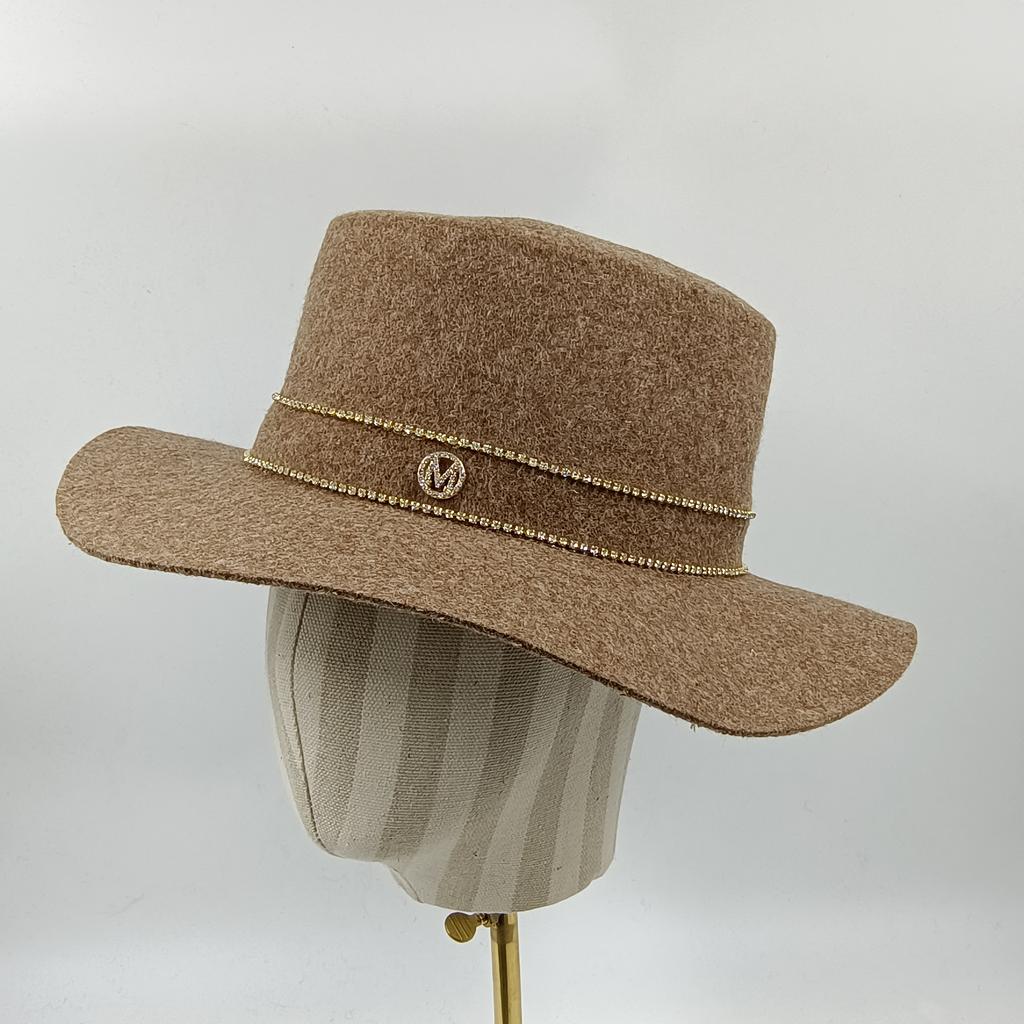 Autumn Winter 100% Wool Hat Bell Hat Women's French Elegant Retro Hepburn Autumn and Winter Celebrity Pearl Wool Felt Bucket Hat