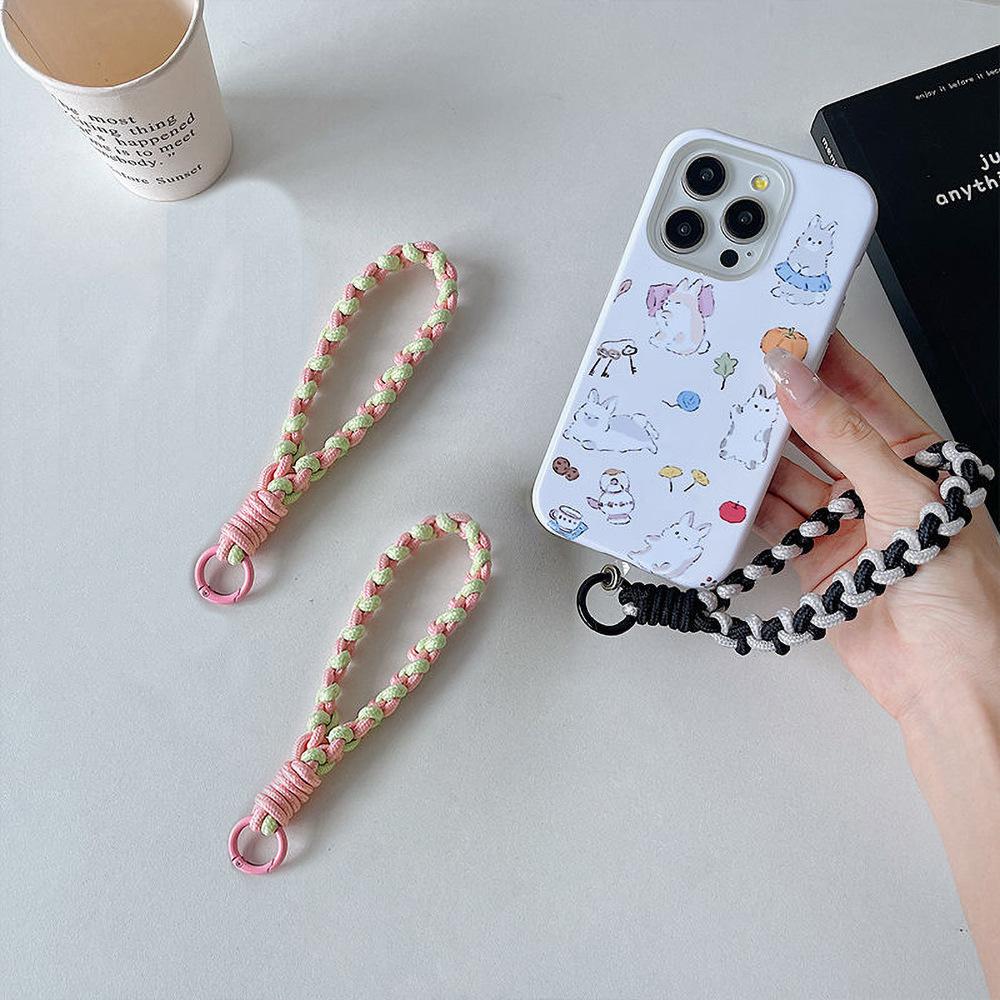 Mobile Phone Lanyard, Short Wrist Rope, Multi-strand Braided Rope, Suitable for Mobile Phone Case, Small Sling, Simple and Thick Anti-drop Rope