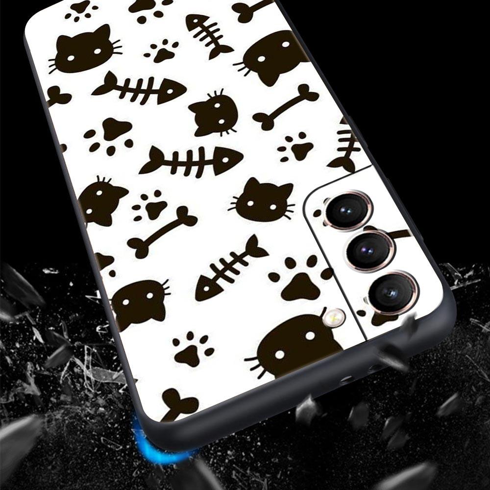 Abstract Creative Cute Cat Line Phone Case for Samsung Galaxy S26 S25 S24 S23 S22 S20 S21 FE Ultra S25 Edge Plus Soft TPU Cover