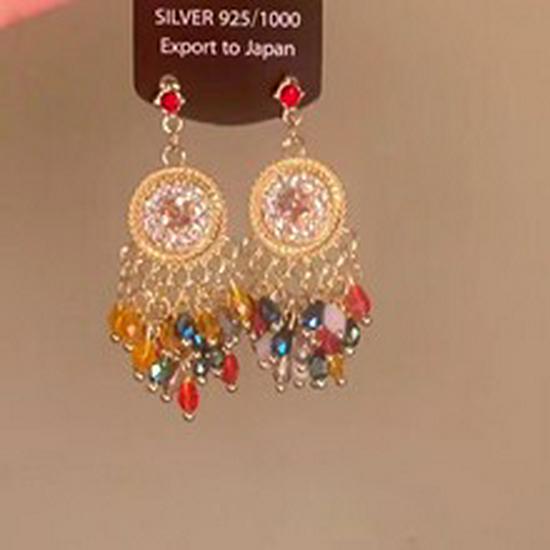 Retro Ethnic Crystal Tassel Earrings: Elegant Water Drop Design for Women