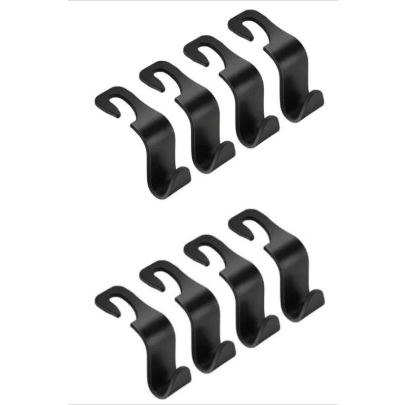 4pcs Multifunctional Car Seat Back Hook Double Head Phone Hanger Headrest Hanging Bag Storage Hanger Car Interior Accessories