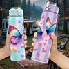 1PC Colorful Butterfly Wing Art Print 750ml Color Plastic Sports Water Bottle Leakproof Flip Straw Lid Suitable for Sports Office Home Use