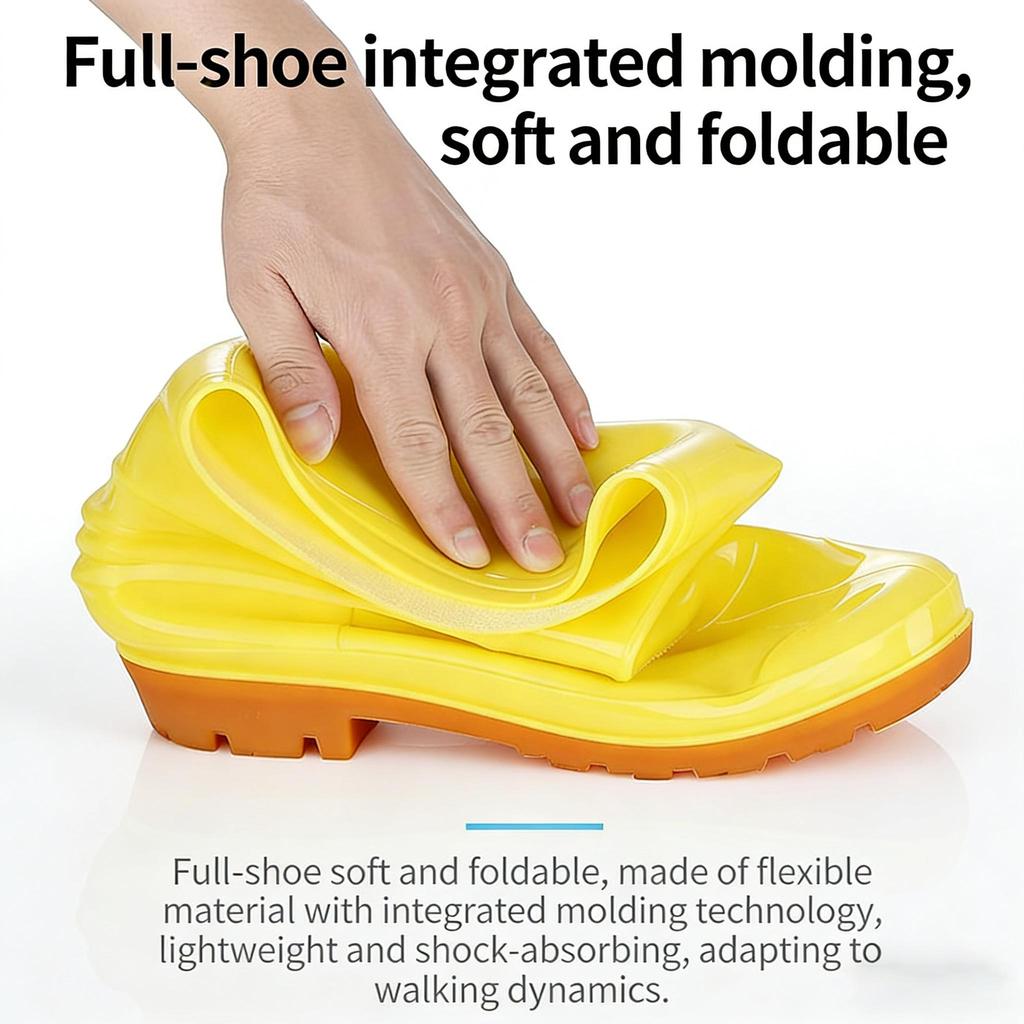 Warm Rain Boots Yellow Boots Tall Tube Pure White Non-slip Sanitary Water Boots Beef Tendon Wear-resistant