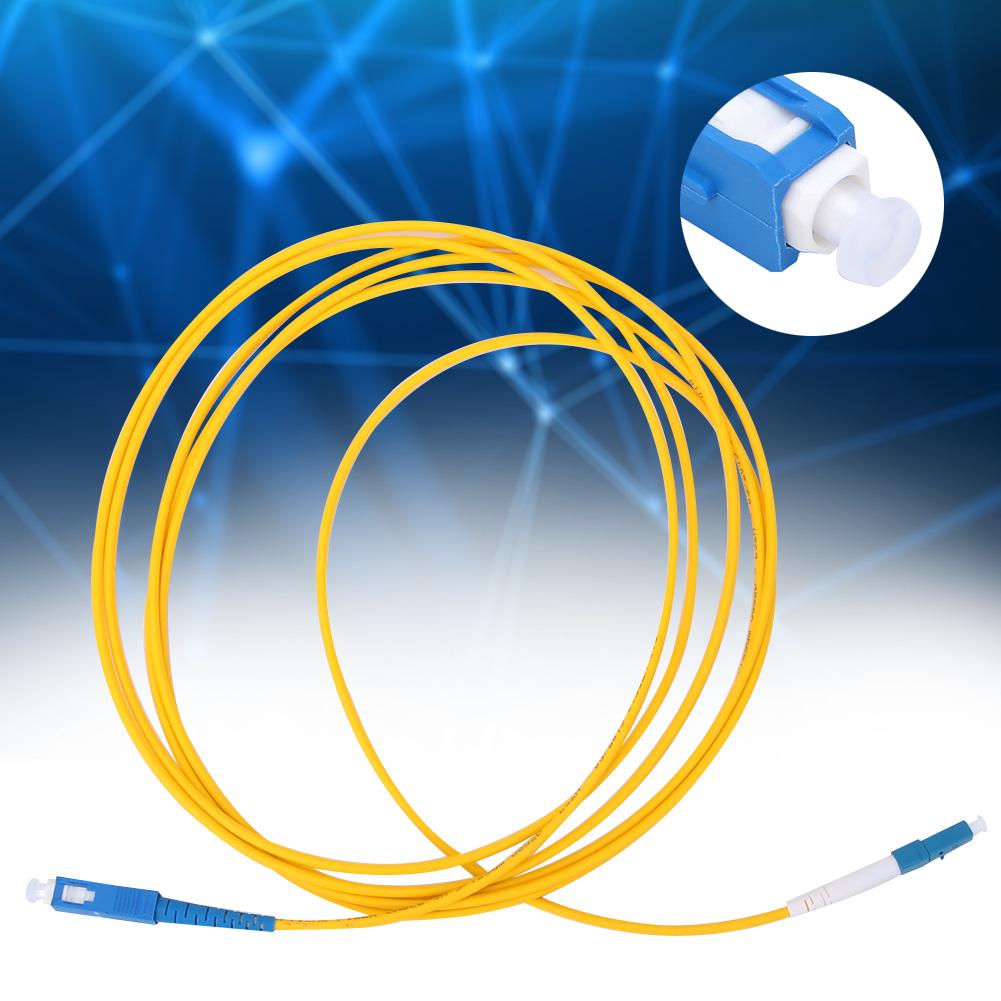 2pcs 3 Meters LC UPC to SC UPC Optical Fiber Patch Cable Cord Yellow
