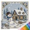 Scenic Kit 14CT Stamped 2 Strands Cotton Thread 40x40cm Full Stitch Beginner Set