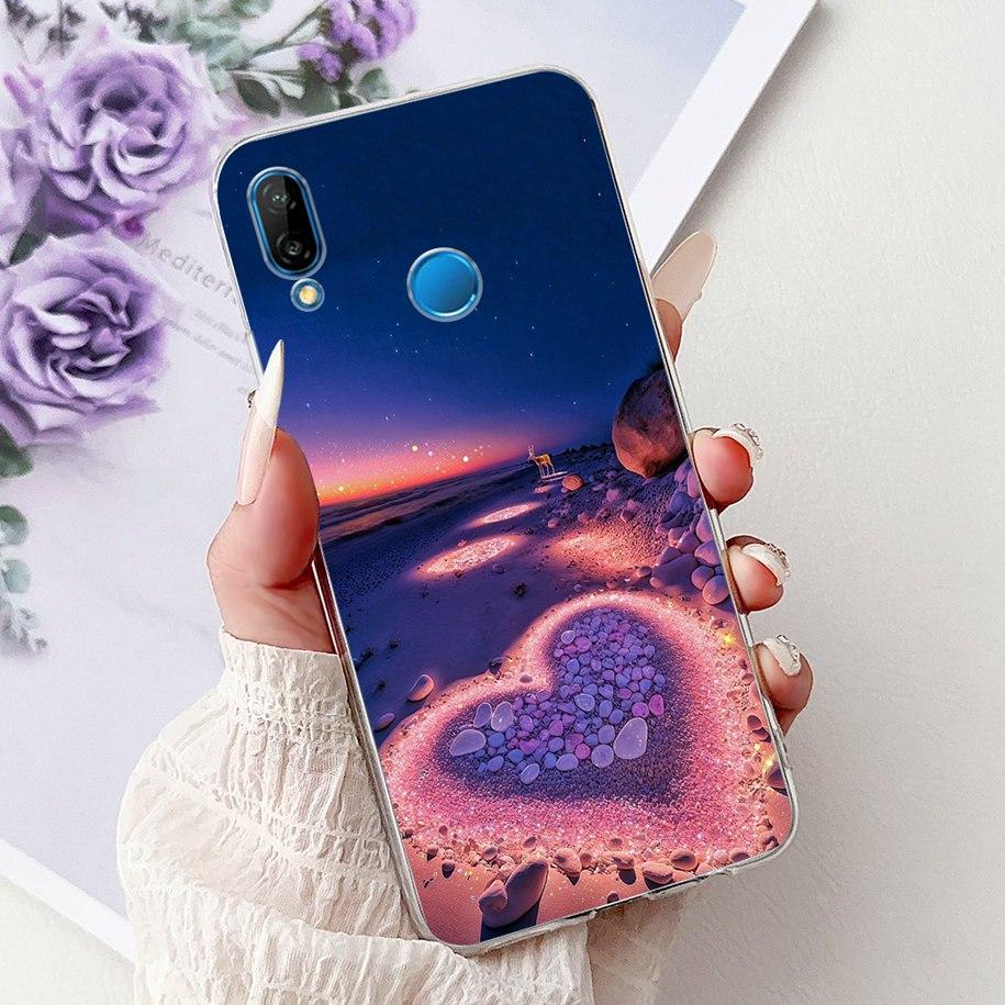 Für Huawei P20 Lite Hülle Beliebte Blume Schmetterling Weiche Klare Silikon Handy Rückseite für Huawei P20Lite Nova 3e ANE-LX1 Bumper