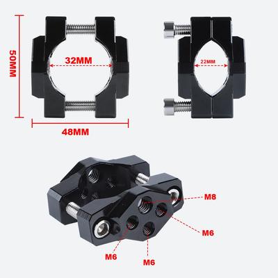 22-32mm Motorcycle Fork Tube Handlebar Bumper Mount Bracket Clamp For LED Spotlight Fog Turn Signal Lighting Stand Aluminum