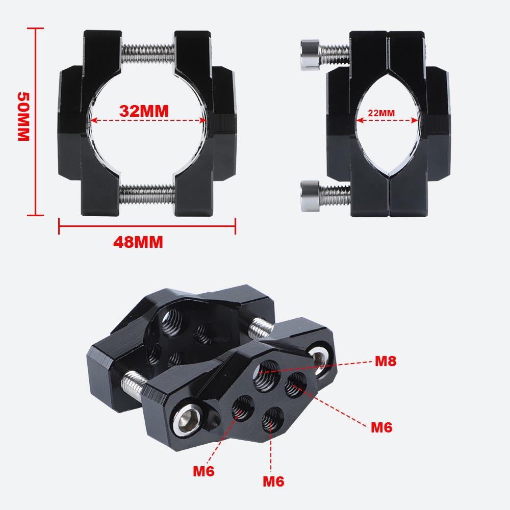 22-32mm Motorcycle Fork Tube Handlebar Bumper Mount Bracket Clamp For LED Spotlight Fog Turn Signal lighting stand Aluminum