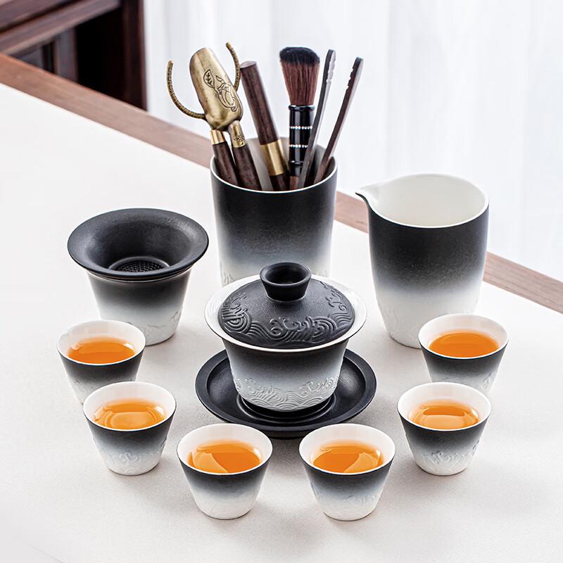 Lainuo Gradient Black Wave Tea Set