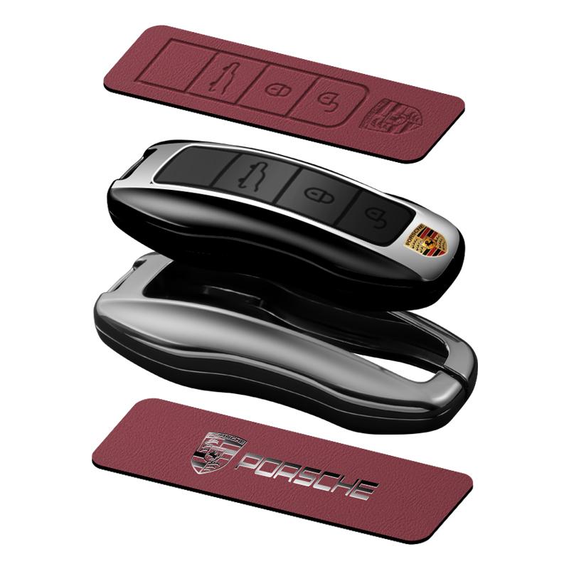 Fashion Car Key Case Cover Shell For Porsche Panamera Spyder Carrera Macan Cayman Cayenne 911 970 981 991 Keychain Fob Accessory