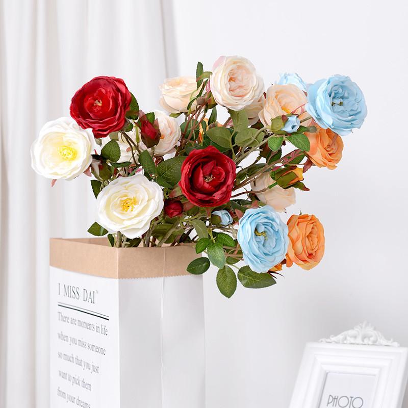 Rose Six Simulation Head Flower Artificial Flower Photography Props Home Decor