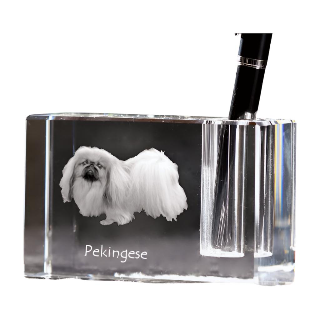 Pekingese, Pekinese, Peke – Pen stand, crystal organiser with dog photo | Art-Dog
