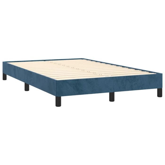 Maison Exclusive - Sommier à lattes de lit et matelas bleu foncé 120x190cm velours
