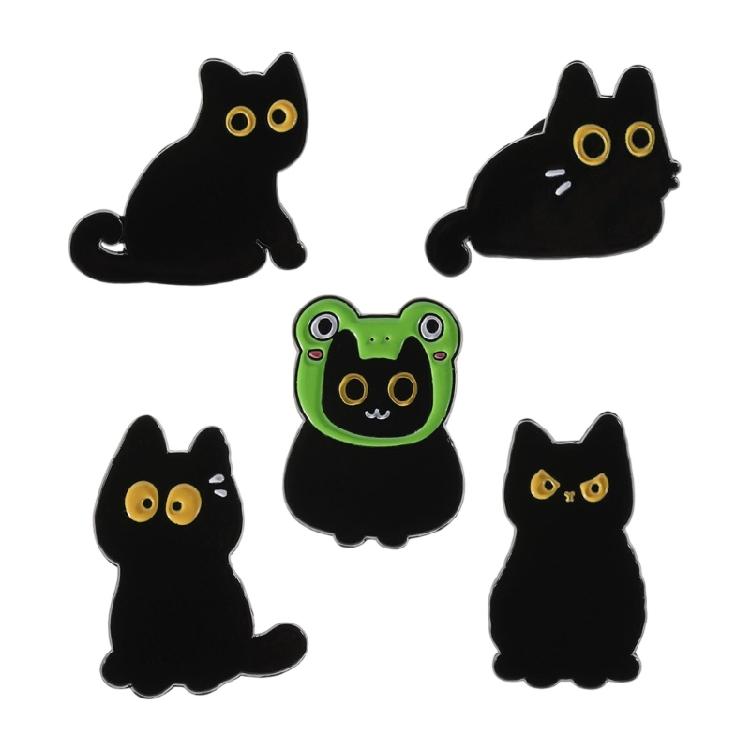 Stylish Black Cats Metal Pin Jewelry Clothes Accessories Gift For Friend Family Versatile Decoration For Clothing Hat