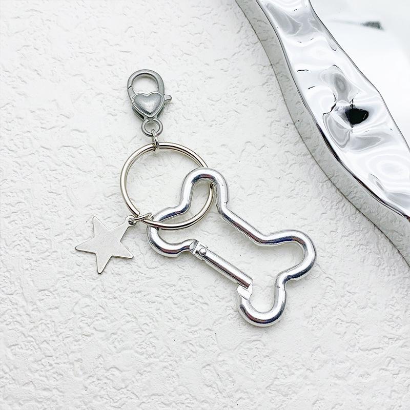

Милый изысканный сплав брелок серебряная кость пятиконечная звезда женские автомобильные ключи цепочка кольца сумка кулон для женщин подарок