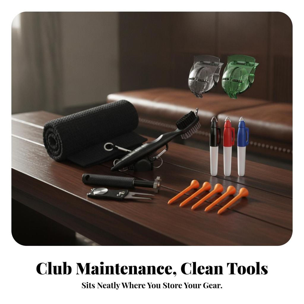 Golf Towel and Brush Set Lightweight Gear Highly Absorbent for Golfers