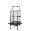 Bird Cage, 830 x 790 x 2100 mm, Open Flat Top, Wrought Iron Bird Flight Cage with Perches, Slide-Out Tray, Plastic Feeders, for Cockatiel, Monk