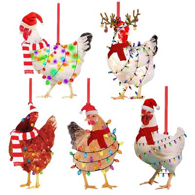 5x Exquisite Christmas Ornament Pendant Lightweight And Convenient Acrylic Flat Christmas Decoration