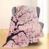 Beautiful Cherry Blossom Blanket  Soft Cozy and Lightweight Flannel Throw Ideal for Couch Bed and Travel  Fluffy Fuzzy