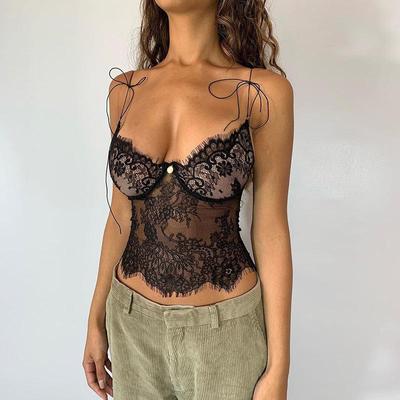 Women's Lace V-Neck See-Through Camisole - 2023 Summer Collection.
