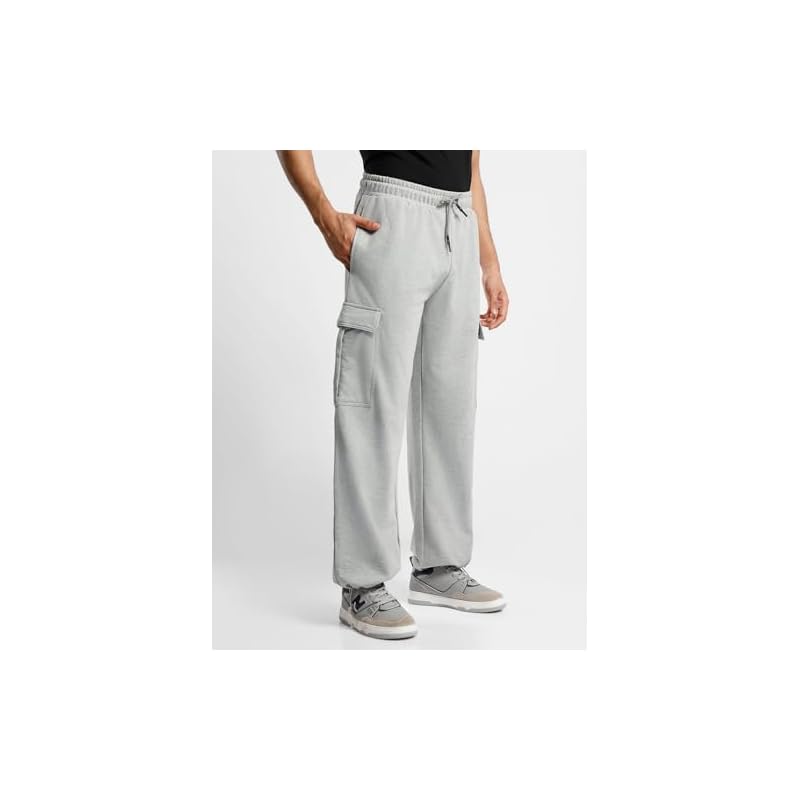 NOBERO Men s Grey Onyx Oversized Joggers,Grey,Men-M M серый