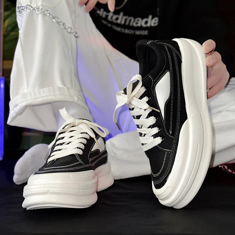 New Board Shoes Thick Baseplate Shoes INS Leisure Sports Harajuku Ulzzang White Shoes Men