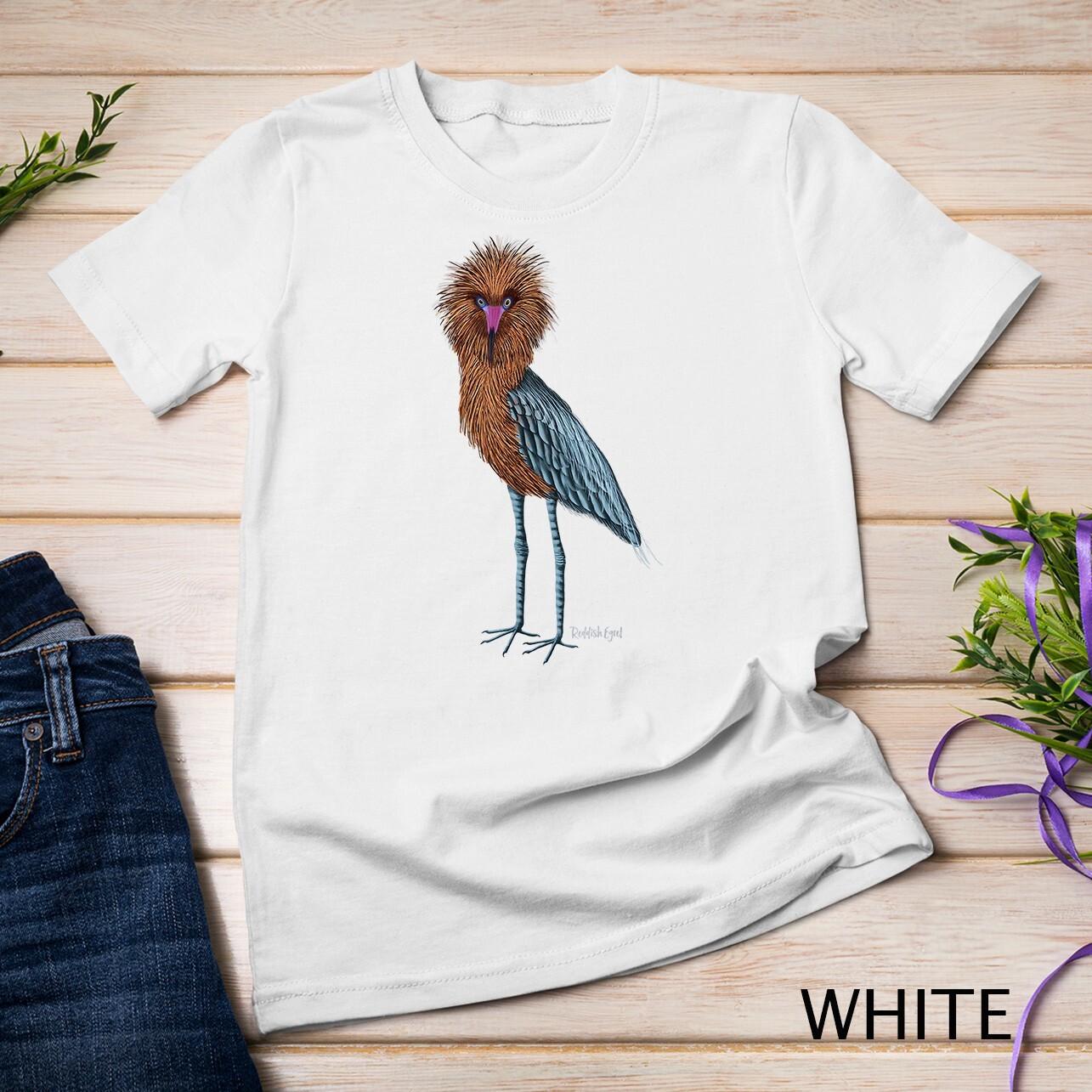 Reddish Egret Heron Art Birder Shirt Wildlife Bird Watching Unisex T-Shirt Mens Womens Tees Top XL