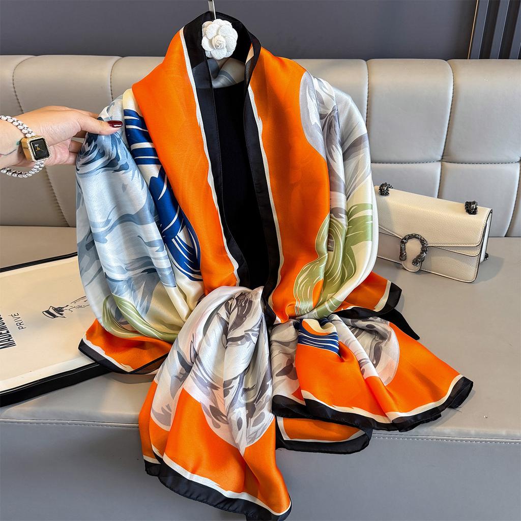Women 180*90cm Fashion Beautiful Soft Silk Scarves Female Lady Shawl Hijab Wrap Foulard Bandanna Muffler Beach Pareo