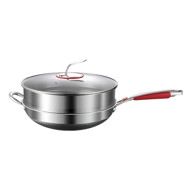 Berunfini Champs-Élysées 34cm Honeycomb Non-stick Wok with Steamer