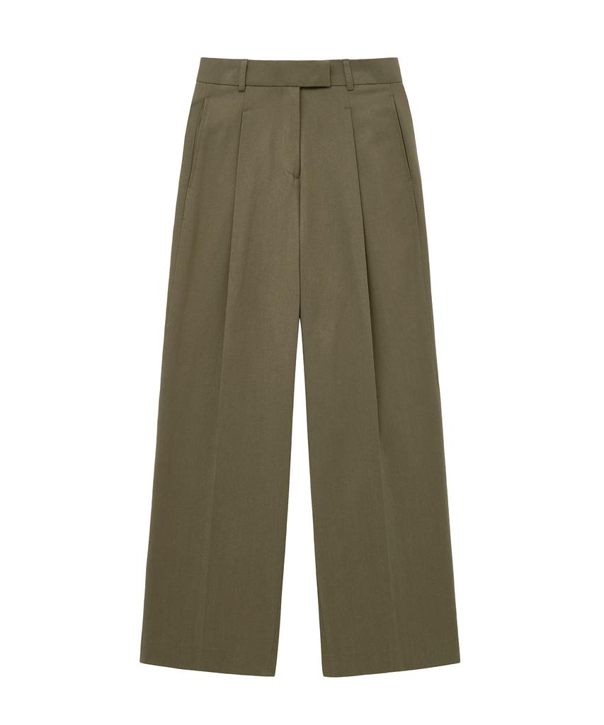 Siyajyu Sipt7169 Semi-Bootcut Soft Cotton Pants_Khaki