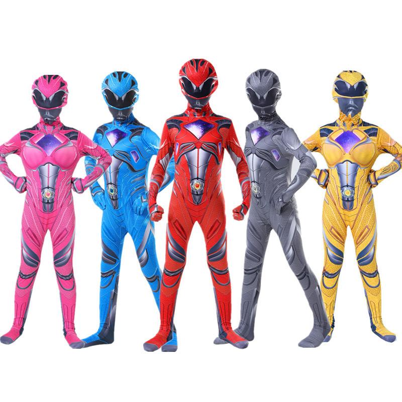 Halloween Bambini Power Rangers Cosplay Tuta