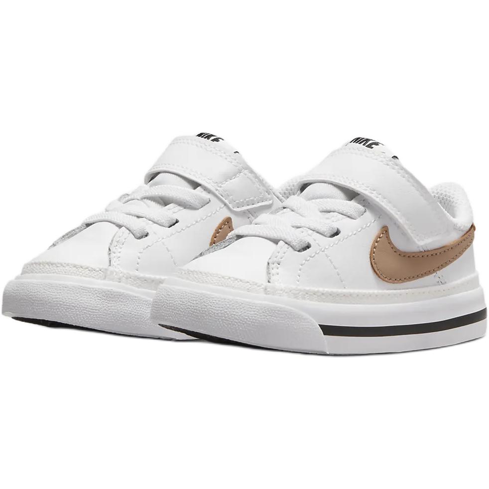 Nike Court Legacy TD White Hemp Baby Sneakers Black DA5382-126