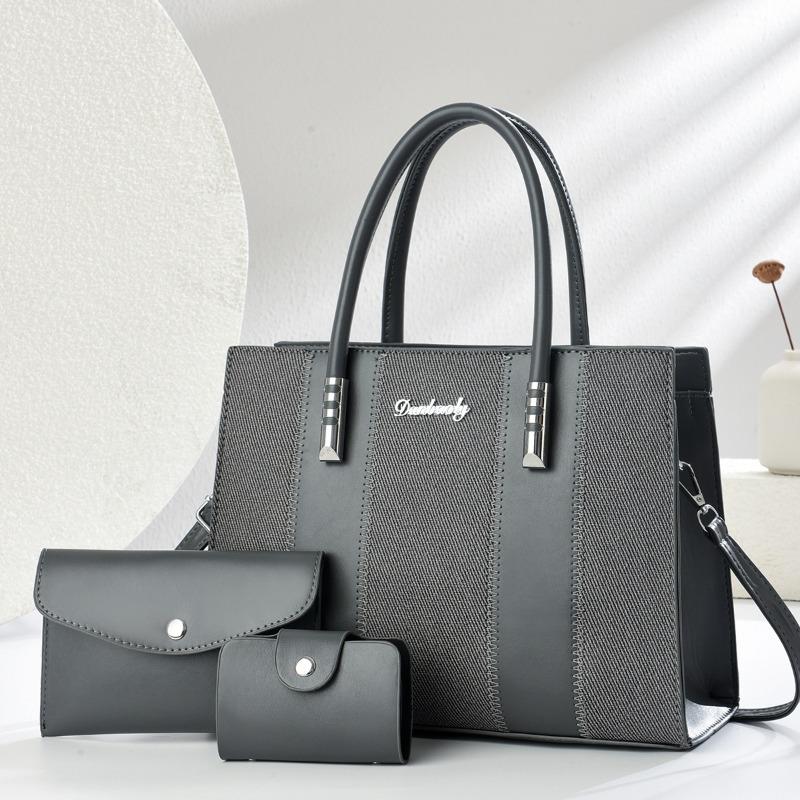 Atmosphärisches einfaches Spleiß-Dreiteile-Set, große Kapazität, leichte Luxustextur, fortschrittlicher Sinn, vielseitige Tasche für Pendeln und Ausgehen