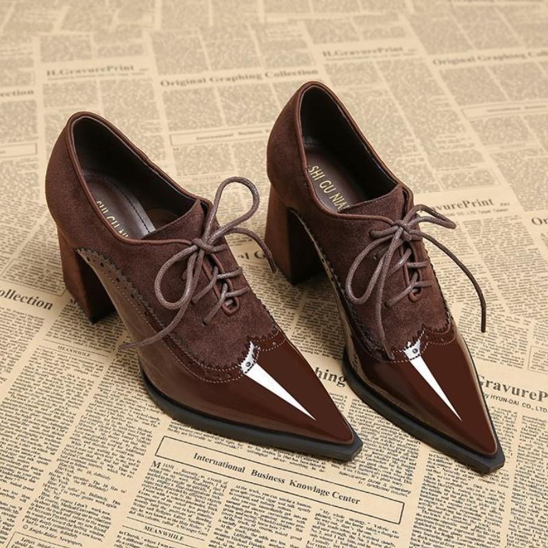 Fashion Elegant Women High Heels Shoes Pointed Toe Chunky Fashion Heeled Shoes 2025 Winter Designer Dress Party Woman Pumps Sexy Zapatos