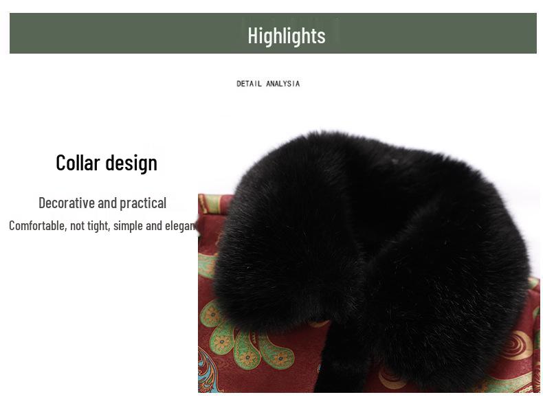 Grandma's Winter Plush Fur Collar Coat - Warmth for Middle-Aged and Elderly Women