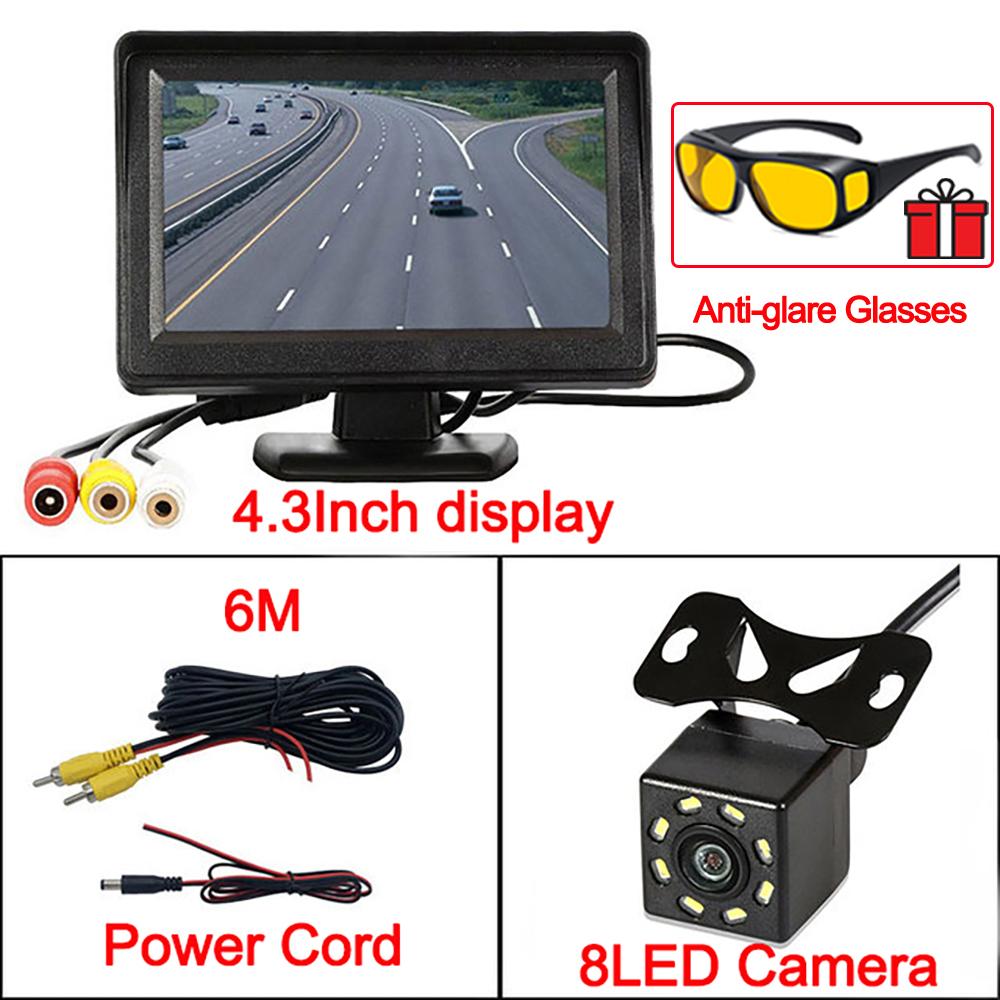 4.3Inch Rear View Camera Monitor Screen Reversing Camera Car Parking Parking System Camera for Vehicle Free Anti-Glare Glasses