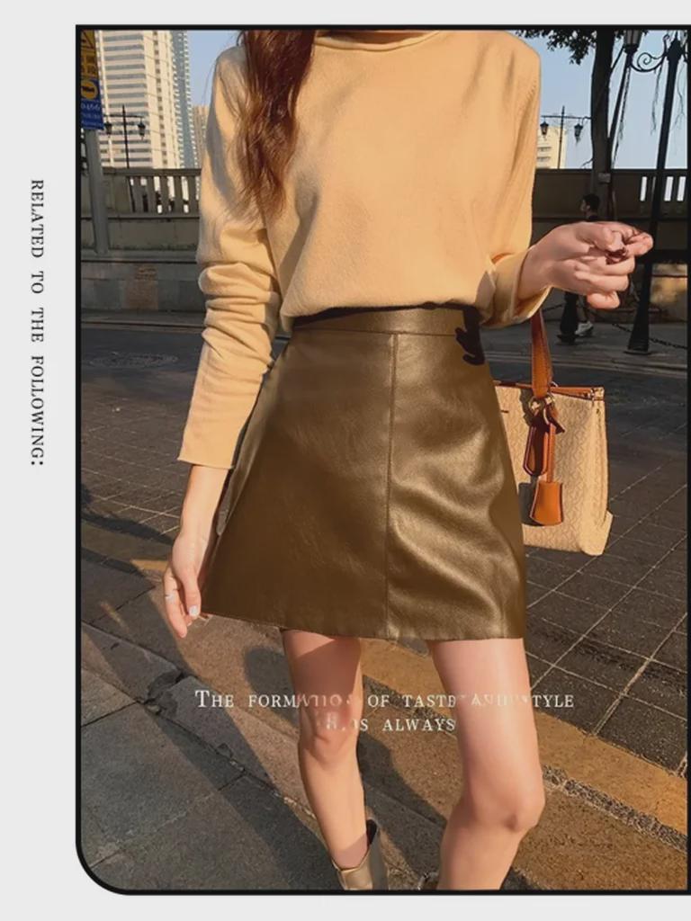 Women's High Waist Slim PU Leather Skirt - Popular Autumn/Winter 2023