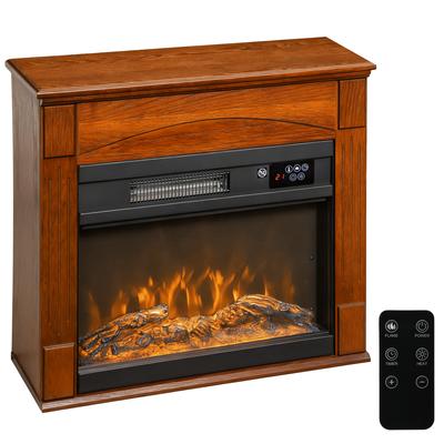 Elektrinis židinys 1000W/2000W, dirbtinis židinys su 3D liepsnos efektu 6 spalvų ir 3 ryškumų, 68,5x27,5x63cm, rudas